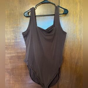 Old Navy Brown Square Neck Bodysuit